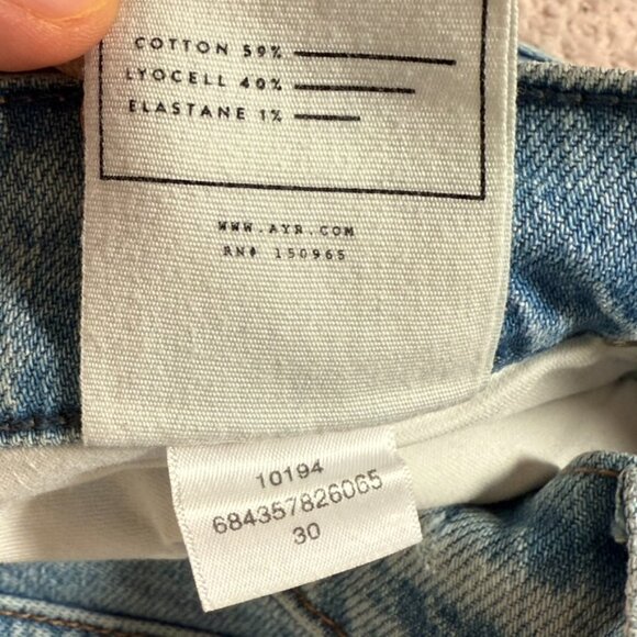 AYR Womens Secret Sauce Comfort Wide Leg Stretch Jean Sz 30 Blue Boho Distressed - Picture 7 of 11